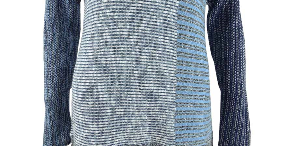 Suéter feminino com decote canoa e botões estilo &amp; co, azul, tamanho médio