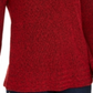 Camiseta feminina de malha texturizada com estampa de manga comprida e gola redonda, tamanho vermelho, tamanho pequeno G