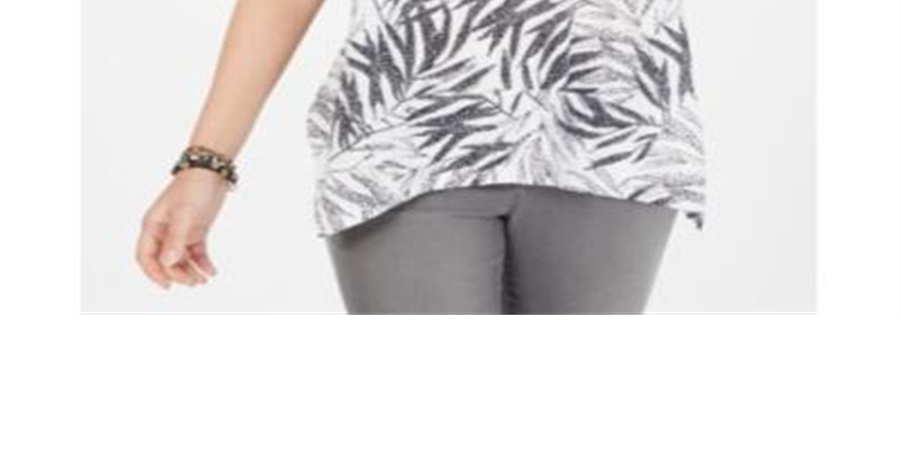 Blusa feminina estilo &amp; co com decote redondo e estampa, tamanho pequeno, branca
