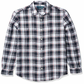 Camisa xadrez de linho masculina Perry Ellis, cinza, tamanho grande