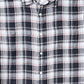 Camisa xadrez de linho masculina Perry Ellis, cinza, tamanho grande