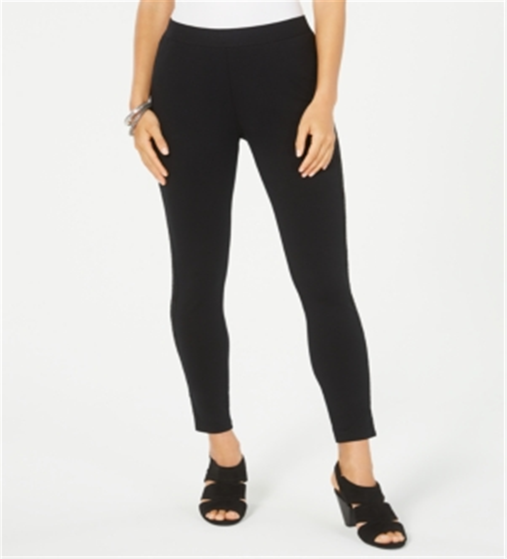 Leggings skinny femininas com acabamento em renda, estilo &amp; co, pretas, tamanho pequeno M