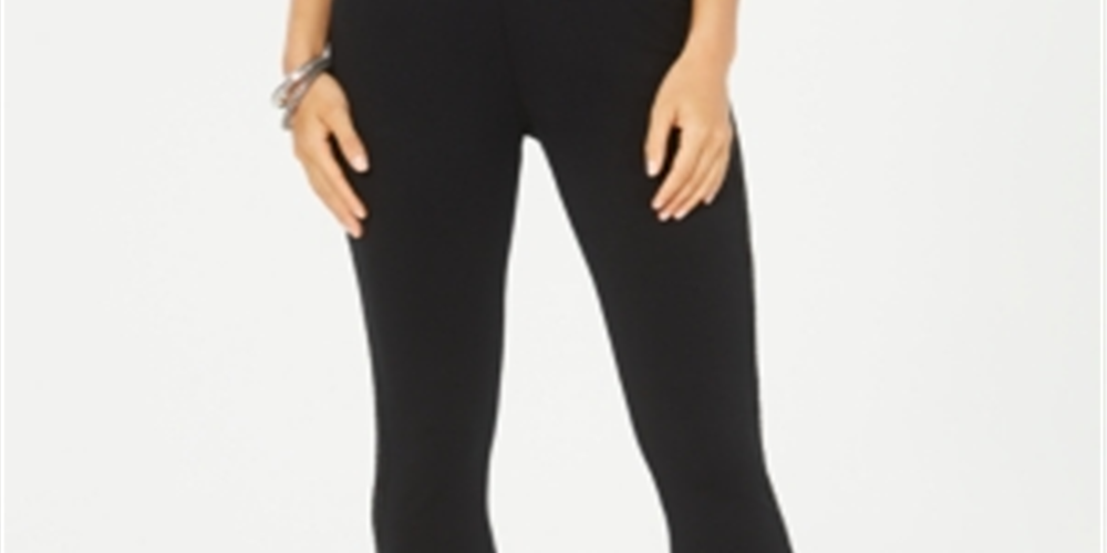 Leggings skinny femininas com acabamento em renda, estilo &amp; co, pretas, tamanho pequeno M