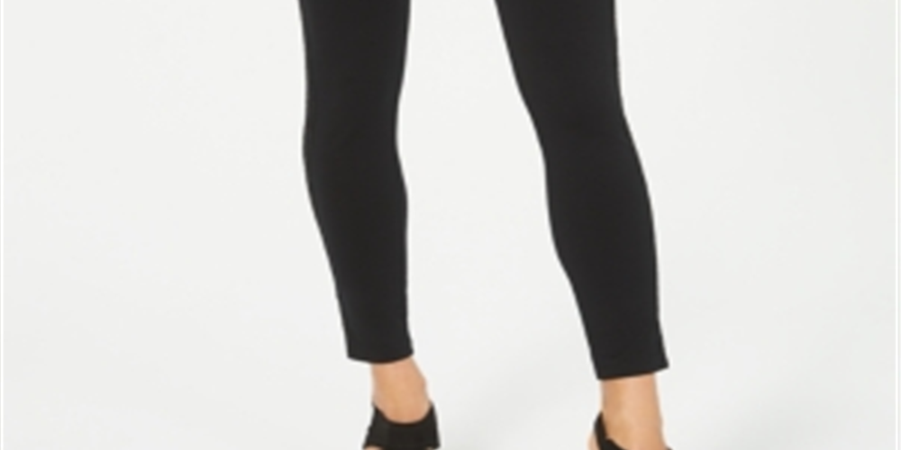 Leggings skinny femininas com acabamento em renda, estilo &amp; co, pretas, tamanho pequeno M