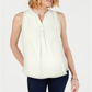 Blusa feminina sem mangas Charter Club, branca, tamanho médio