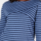Blusa listrada feminina Karen Scott, azul, tamanho pequeno P
