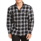 Camisa xadrez desfiada masculina INC International Concepts, branca, tamanho pequeno