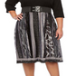 Robbie Bee Plus Size Feminino Canelado Top Cinto Estampa Animal Vestido Preto/Cinza Tamanho 3X