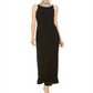 Vestido formal feminino SLNY com babados, zíper, sem mangas, estilo maxi bainha, preto, tamanho 12