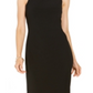 Vestido formal feminino SLNY com babados, zíper, sem mangas, estilo maxi bainha, preto, tamanho 12