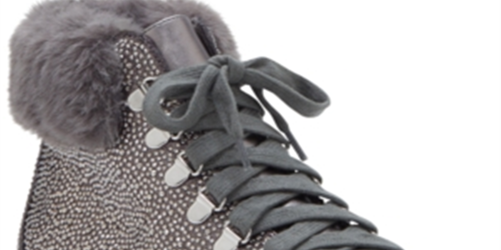 Bota feminina com cadarço texturizado e embelezado Pravale da INC International Concepts, cinza, tamanho 6 M