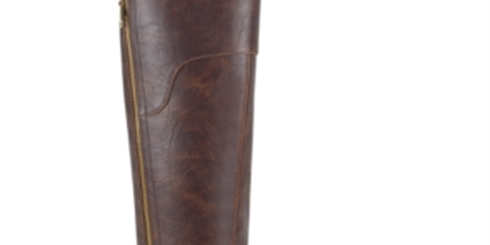 Botas de montaria Guss Haydin WC de couro sintético, largas, marrom, tamanho 7 MW