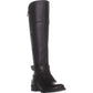 Botas de montaria Guss Haydin Faux Leather para mulheres, pretas, tamanho 7 M