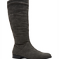 Botas femininas com zíper e bico redondo franzido no cano, estilo Style &amp; Co, cinza, tamanho 6