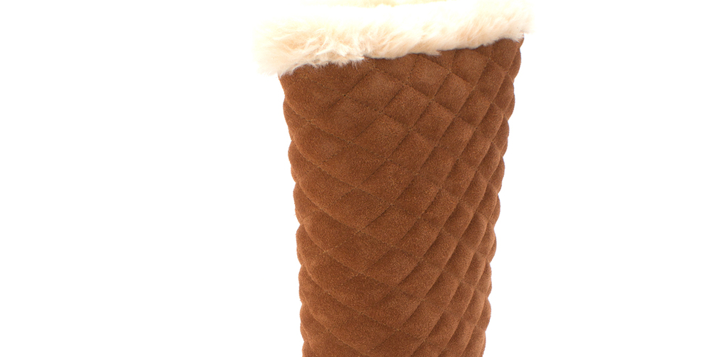 Botas de neve femininas estilo &amp; co, acolchoadas, com acabamento em pele e acolchoadas, Nickyy, bico redondo, em couro, marrom, tamanho 6 M