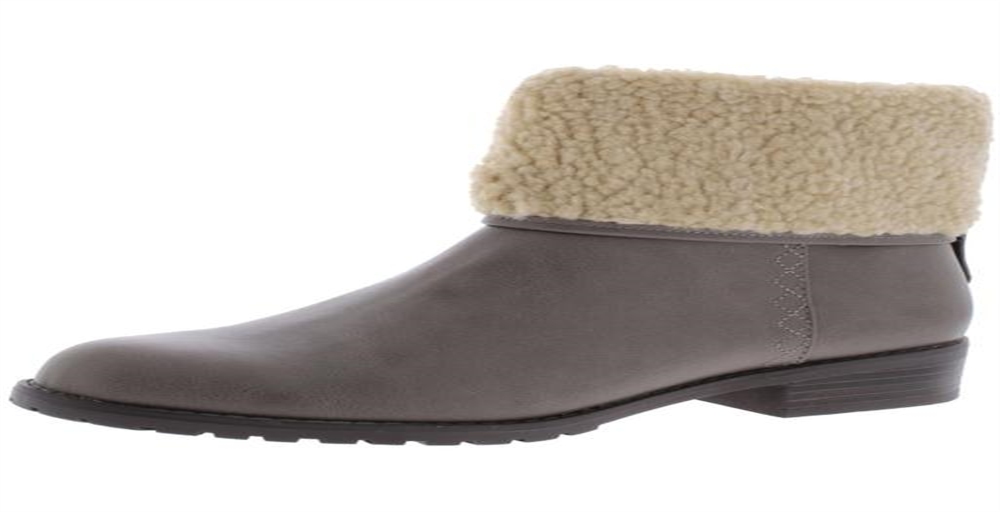 Botas femininas estilo &amp; co Bettey Fold Over de pele sintética, cinza, tamanho 6,5 M