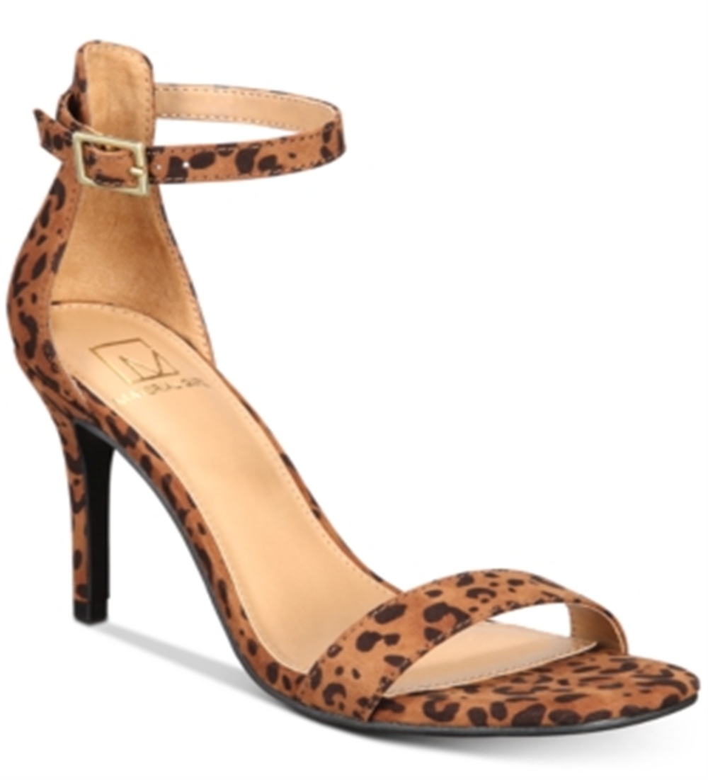 Material Girl Blaire 5 Animal Print Ankle Strap Scarpin Feminino Marrom Tamanho 9,5 M
