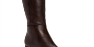 Calvin Klein Freeda Botas de Couro Femininas de Cano Alto Marrom Tamanho 5 M