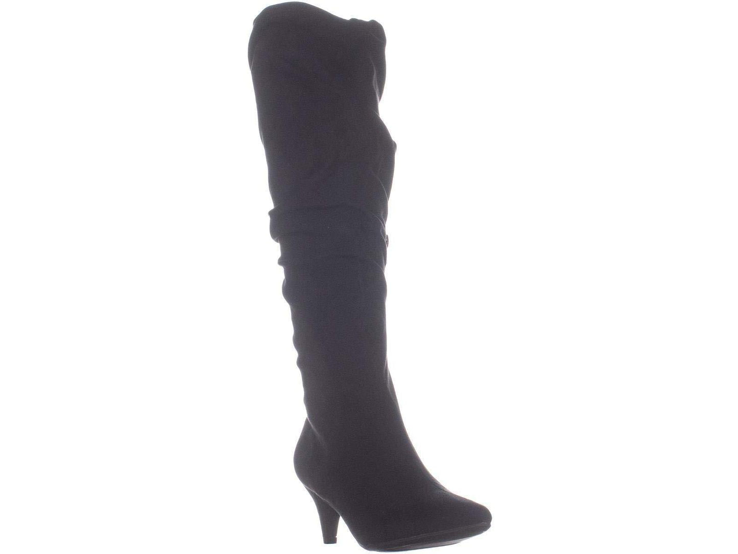 Botas femininas Bar III Edina Suede bico fino até o joelho, tamanho 10 M, pretas