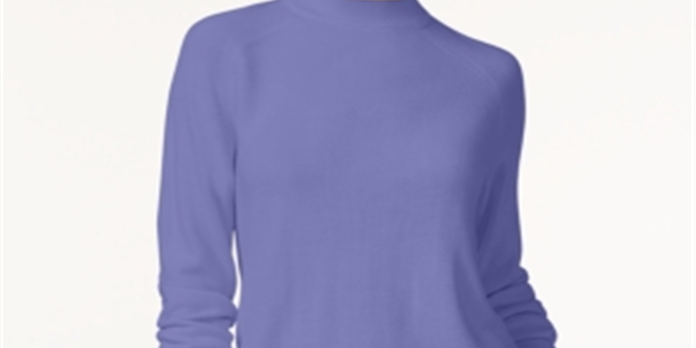 Karen Scott Suéter Feminino com Zíper nas Costas e Gola Simulada Roxo Tamanho P