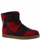 Botas femininas Ashley de pele sintética com bico fechado, vermelhas, tamanho 8 M, Indigo Rd.