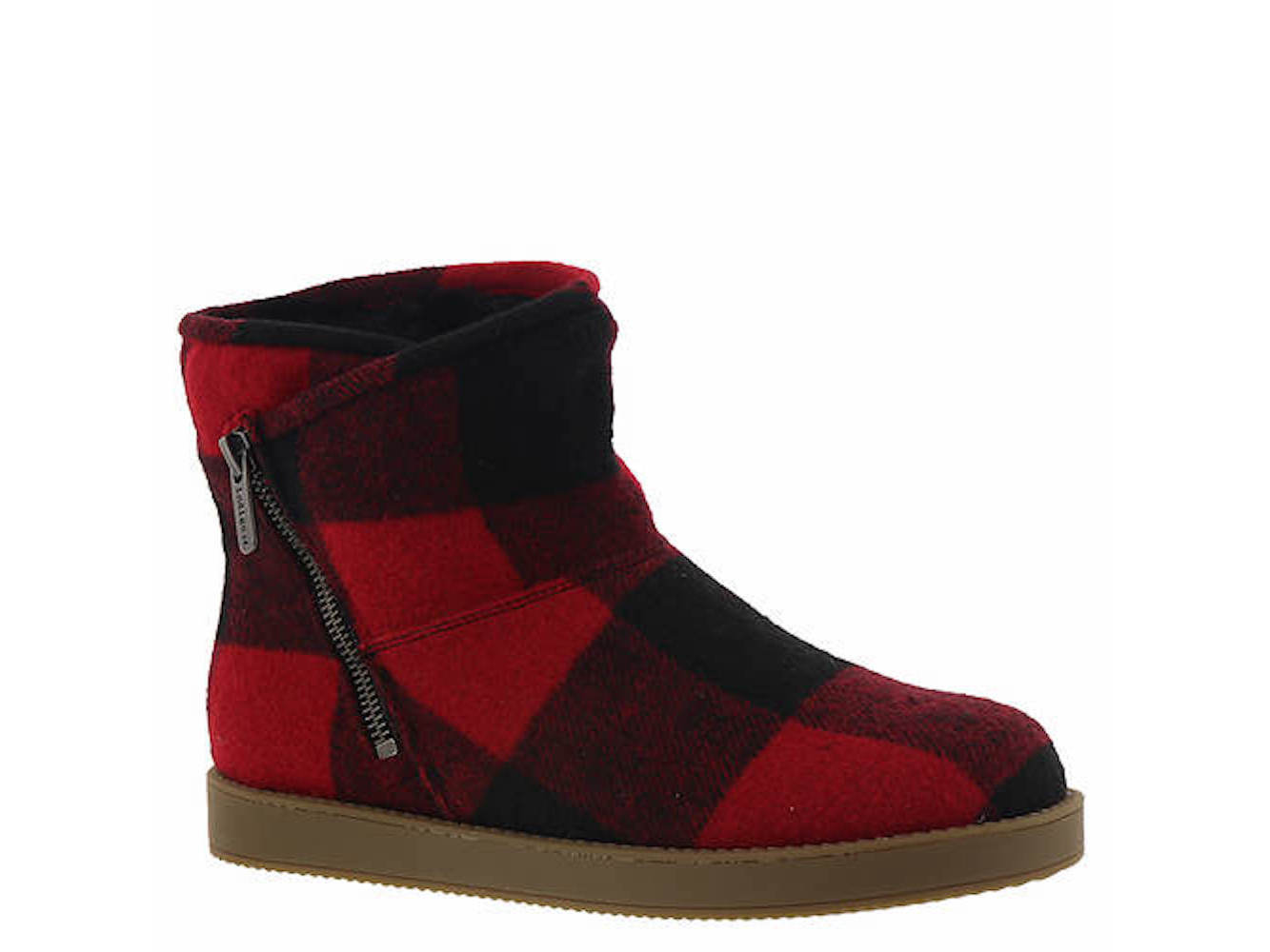 Botas femininas Ashley de pele sintética com bico fechado, vermelhas, tamanho 8 M, Indigo Rd.