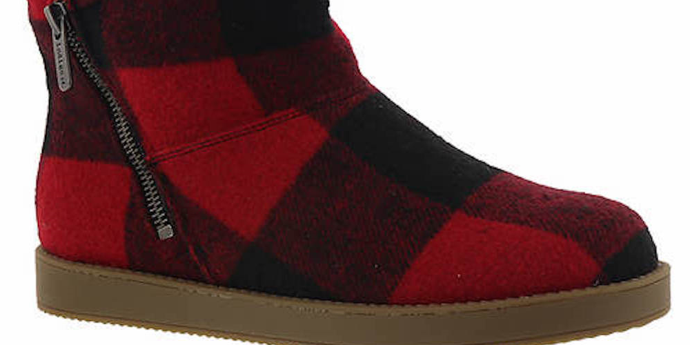 Botas femininas Ashley de pele sintética com bico fechado, vermelhas, tamanho 8 M, Indigo Rd.