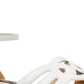 Sandálias femininas Nine West Genna Leather com bico aberto e tira no tornozelo, brancas, tamanho 9 M