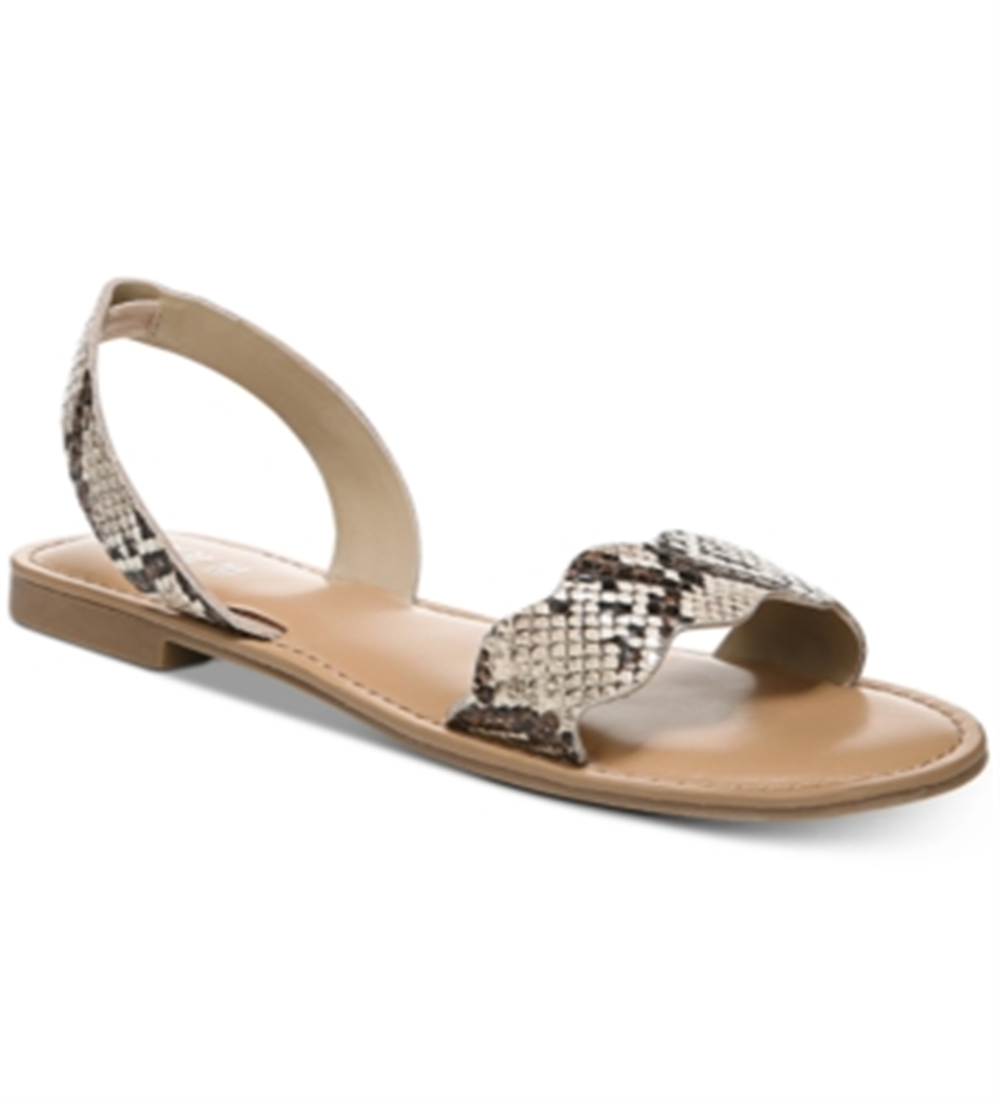 Sandálias femininas Bar III Leena com bico aberto, casuais, tipo slingback, marrom, tamanho 8 M