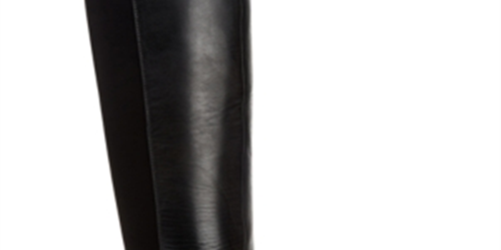 Botas femininas de couro Chelsey Giani Bernini até o joelho, pretas, tamanho 5 M