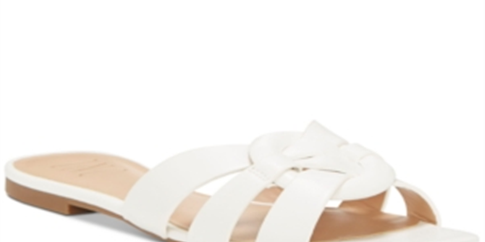 Sandálias femininas INC International Concepts Gargi Knot Front Slide, brancas, tamanho 9 M