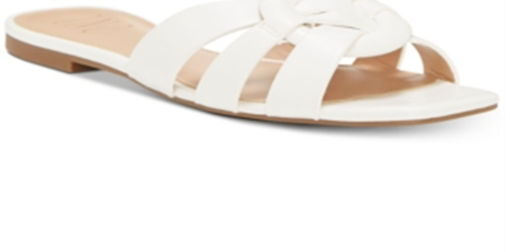 Sandálias femininas INC International Concepts Gargi Knot Front Slide, brancas, tamanho 9 M