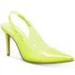 Wild Pair Sapatos Femininos Transparentes Darci com Almofada, Bico Fino e Salto Agulha, Verde, Tamanho 6