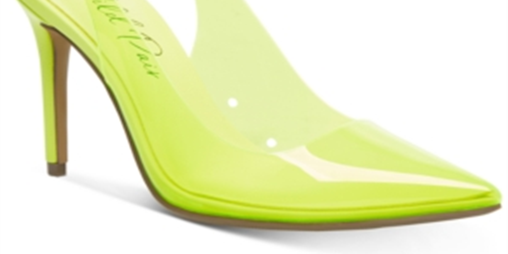 Wild Pair Sapatos Femininos Transparentes Darci com Almofada, Bico Fino e Salto Agulha, Verde, Tamanho 6