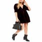 Vestido curto de veludo feminino Free People, vermelho, tamanho grande