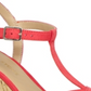 Sun Stone Sapatos femininos Coral 1 com plataforma, alpargatas com tiras em T, acolchoadas, antiderrapantes, salto bloco Jamie, fivela, laranja, tamanho 7,5 M
