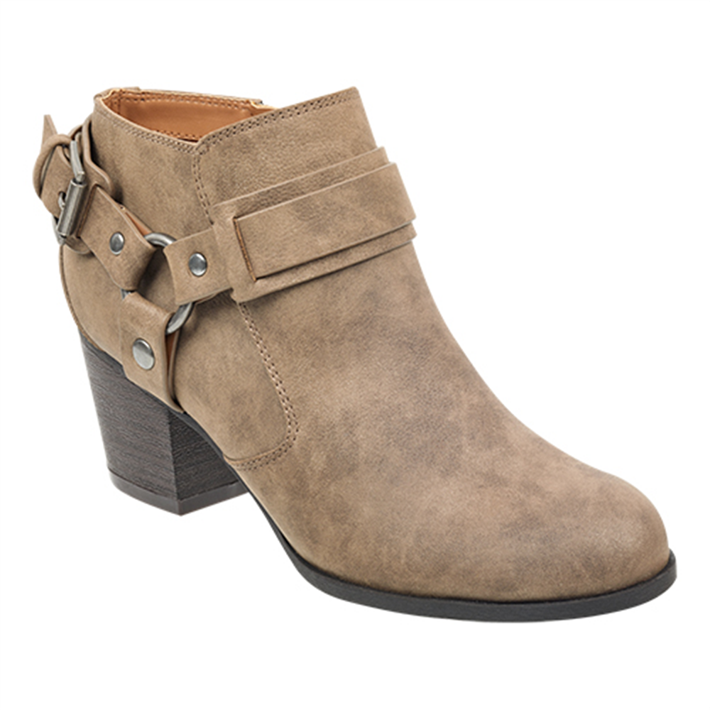 Botas femininas Indigo Sansun com fivela, marrom, tamanho 8,5 M