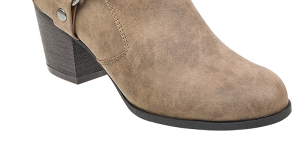Botas femininas Indigo Sansun com fivela, marrom, tamanho 8,5 M