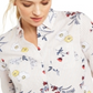 Camisa de linho com estampa floral feminina Charter Club, vermelha, tamanho extragrande