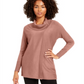 JM Collection Suéter Feminino Lilás Grande Canelado Malha Pulôver Rosa Tamanho Grande