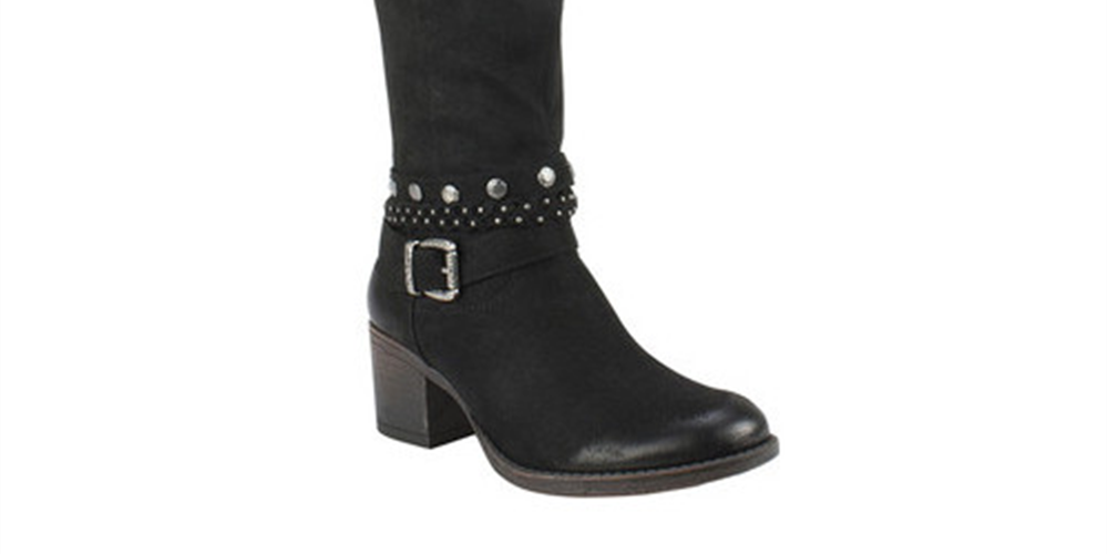 Bota feminina White Mountain Tall Knee High Preta Tamanho 6 M