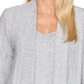 Blusa feminina Alfred Dunner Sapphire Skies Layered Look Cinza Tamanho Pequeno X-Grande