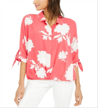 Blusa Alfani Feminina Petite Frente Dobrada Rosa Tamanho Petite XL