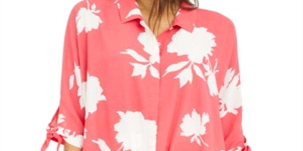Blusa Alfani Feminina Petite Frente Dobrada Rosa Tamanho Petite XL