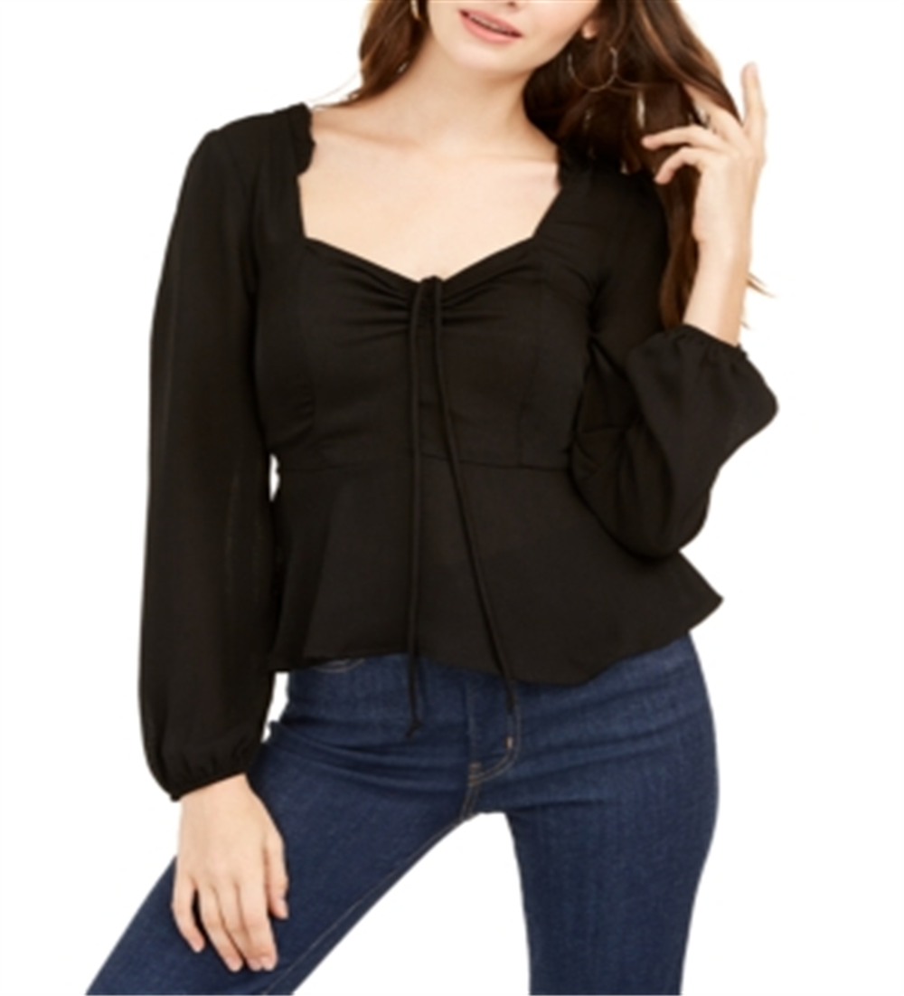 Top Peplum Cinched Feminino Cinch Preto Tamanho Médio