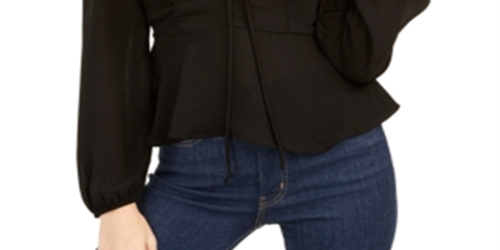 Top Peplum Cinched Feminino Cinch Preto Tamanho Médio