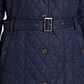Casaco de inverno acolchoado com zíper e cinto, forrado e botões, Barbour, feminino, tamanho 4