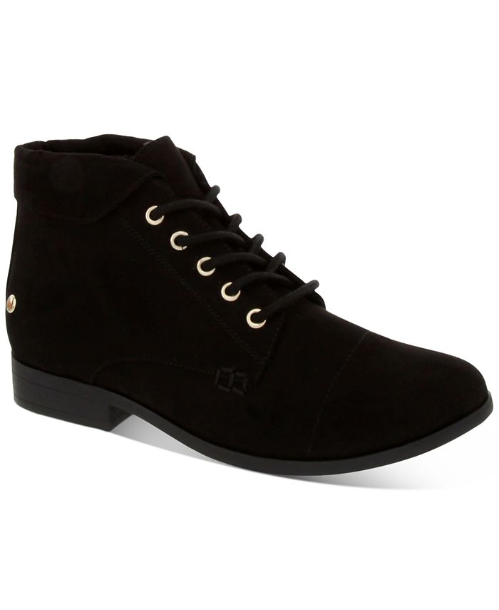 Botas femininas Charter Club Crissie com cadarço, pretas, tamanho 5,5 M