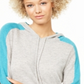 Blusa feminina de manga comprida com blocos de cores Charter Club, tamanho X-S