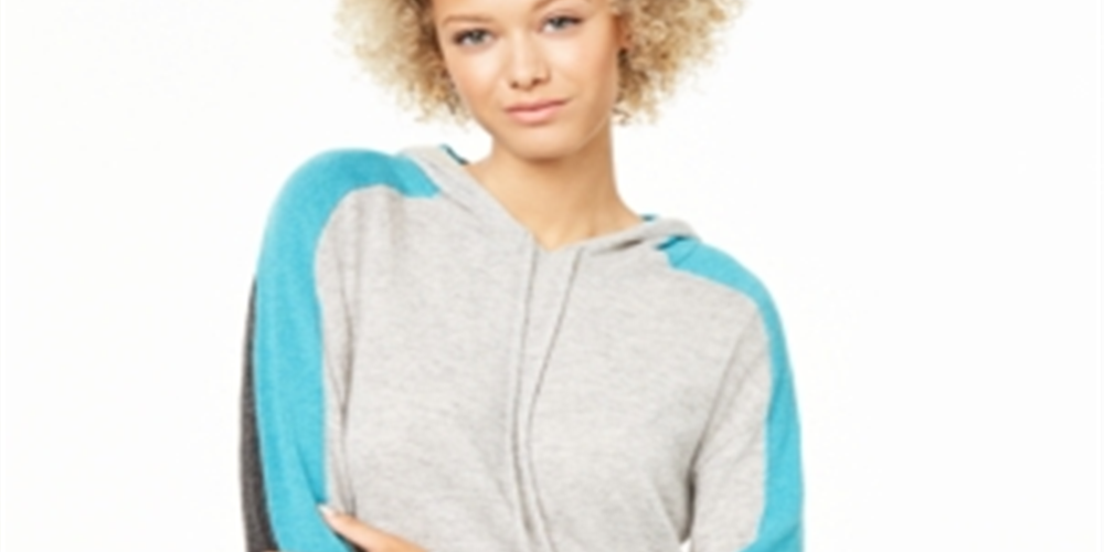 Blusa feminina de manga comprida com blocos de cores Charter Club, tamanho X-S